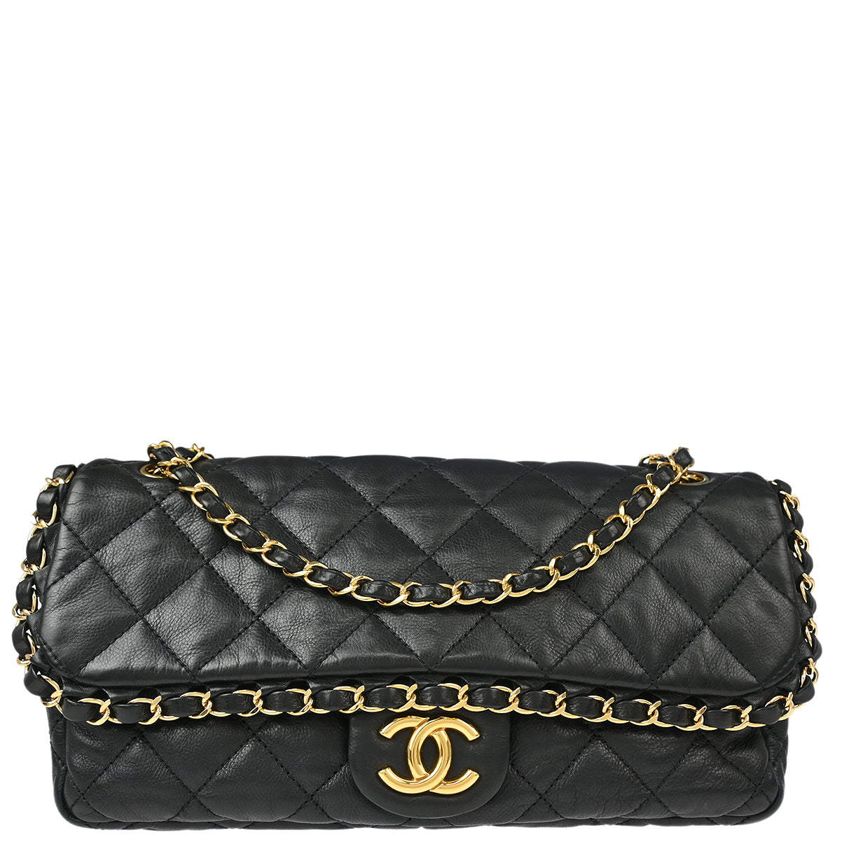 Chanel Black Calfskin Luxury Line Chain Me Shoulder Bag