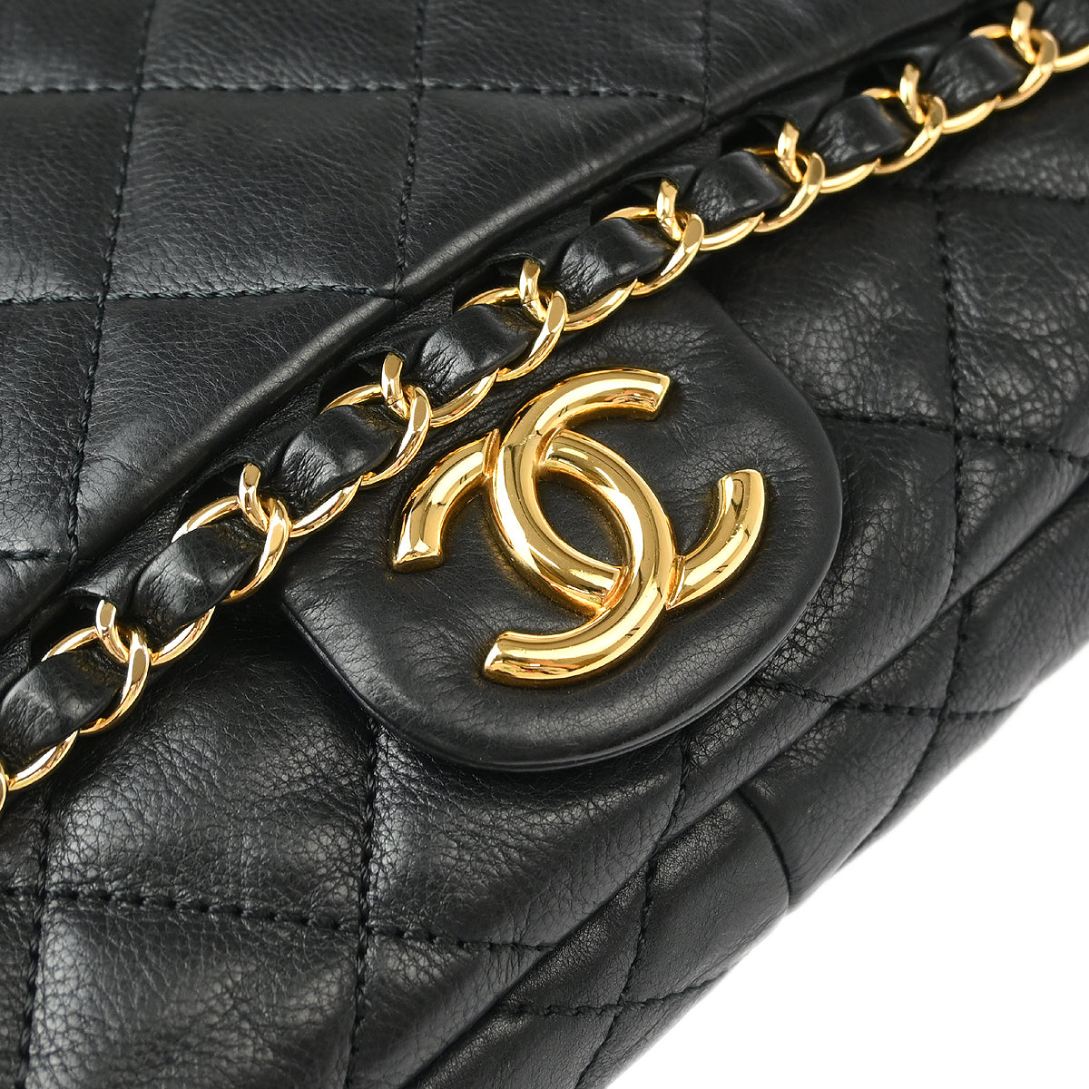 Chanel Black Calfskin Luxury Line Chain Me Shoulder Bag