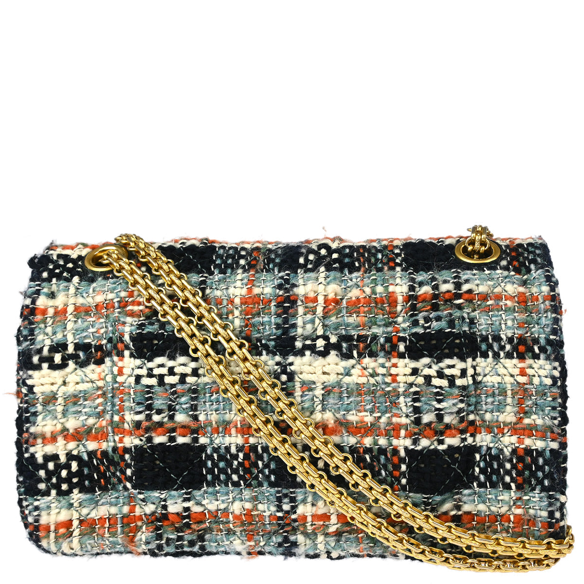 Chanel Multicolor Tweed 2.55 Medium Classic Double Flap Shoulder Bag
