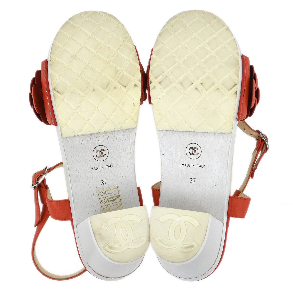 Chanel * Red Shoes Sandals #37