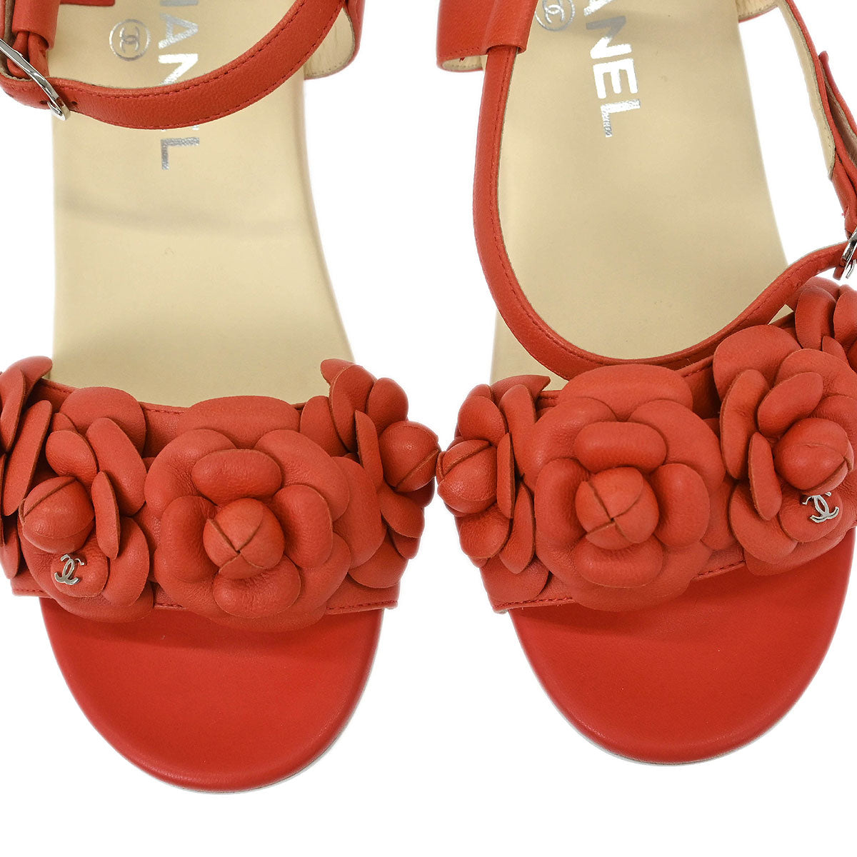 Chanel * Red Shoes Sandals #37
