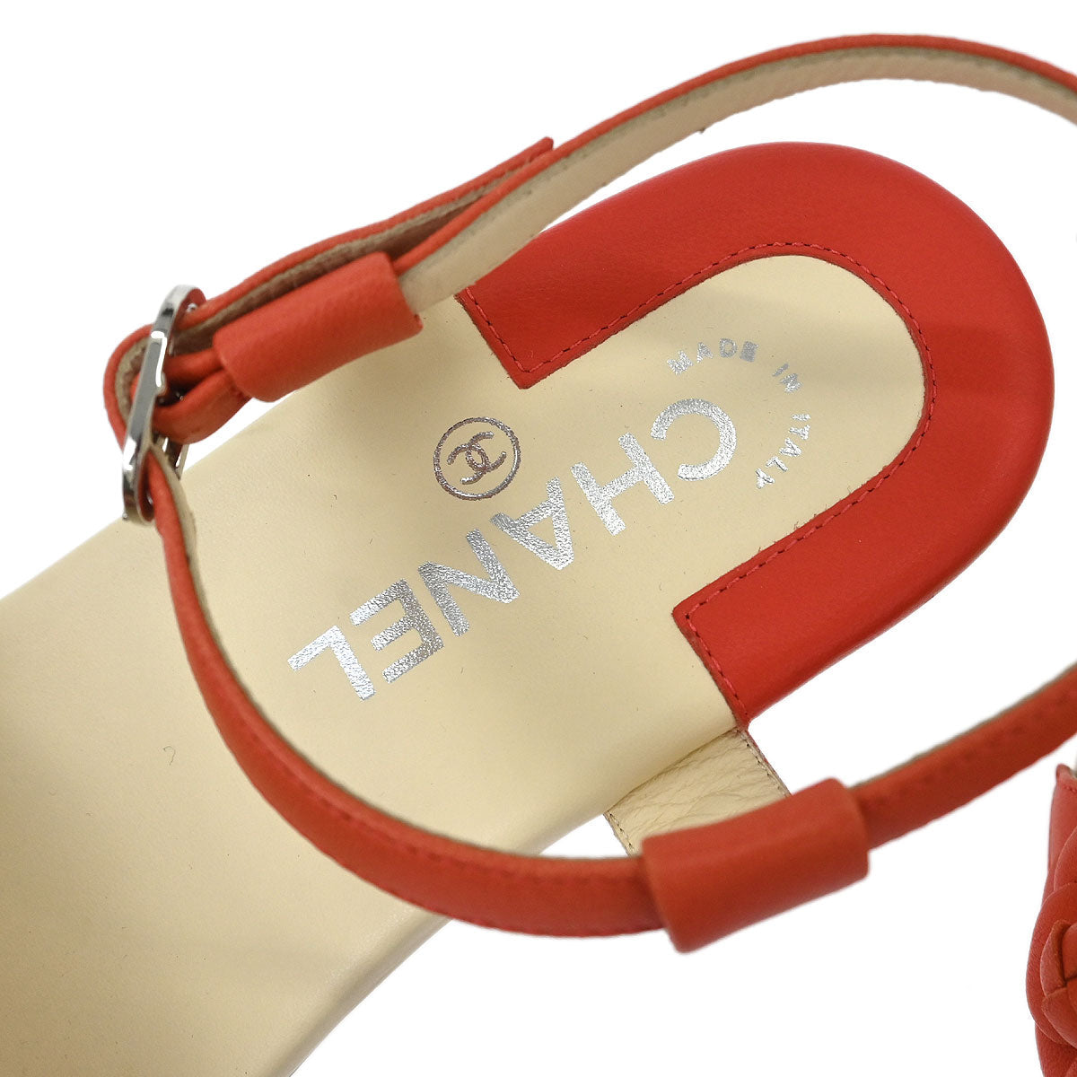 Chanel * Red Shoes Sandals #37
