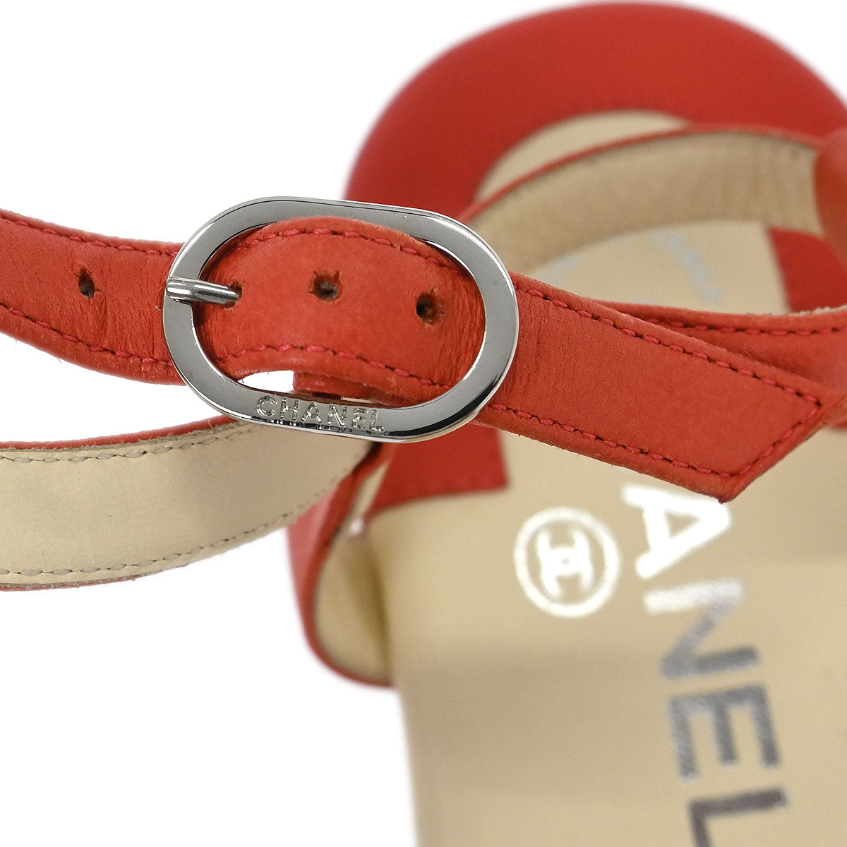 Chanel * Red Shoes Sandals #37