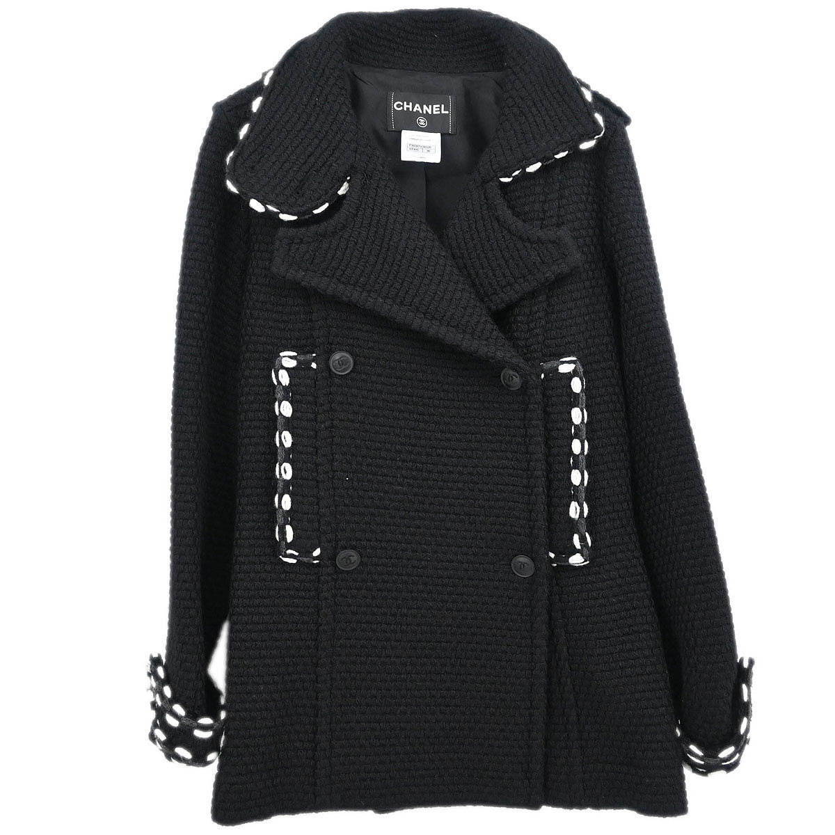 Chanel 2010 Double Breasted Jacket Black #38