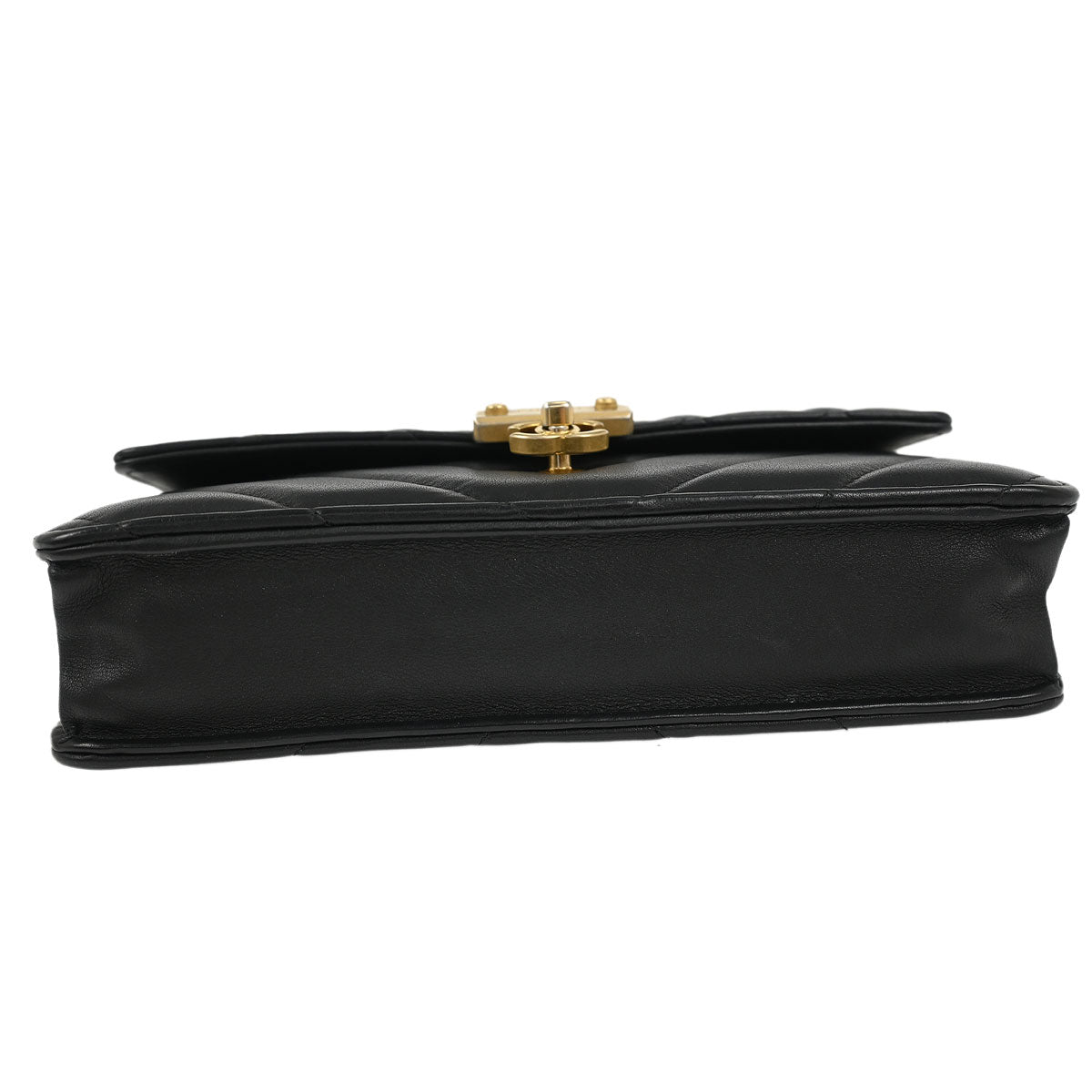 Chanel Black Lambskin Chevron WOC Wallet On Chain