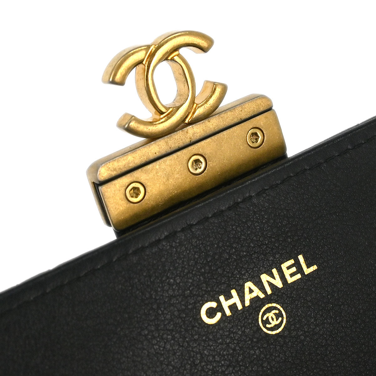 Chanel Black Lambskin Chevron WOC Wallet On Chain
