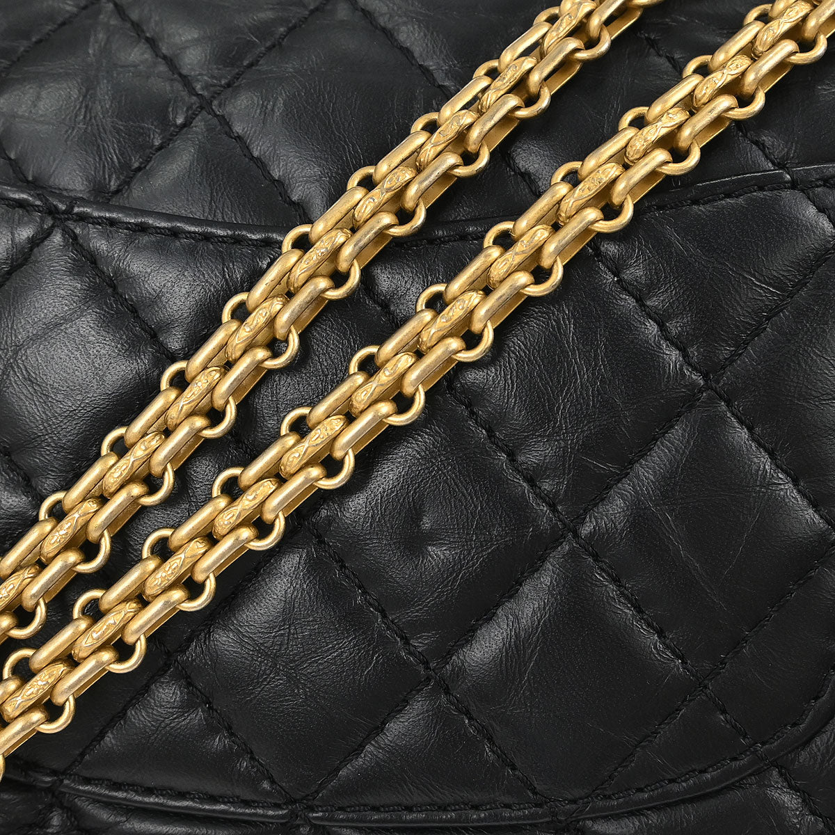 Chanel Black Calfskin Icon 2.55 Double Flap Shoulder Bag