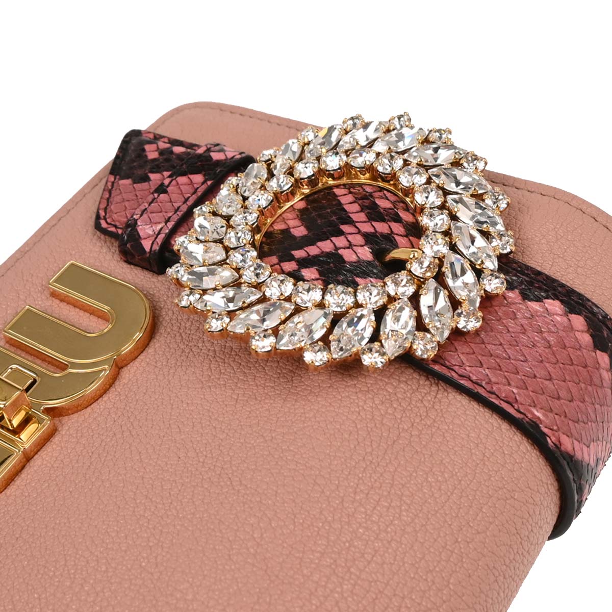 Miu Miu * Pink Leather Python Shoulder Bag