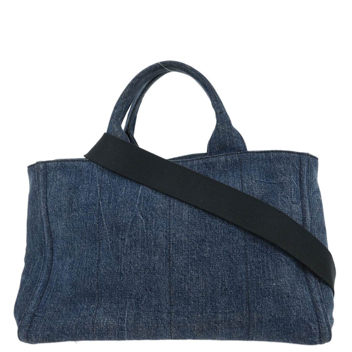 Prada Blue Denim Canapa Tote Handbag