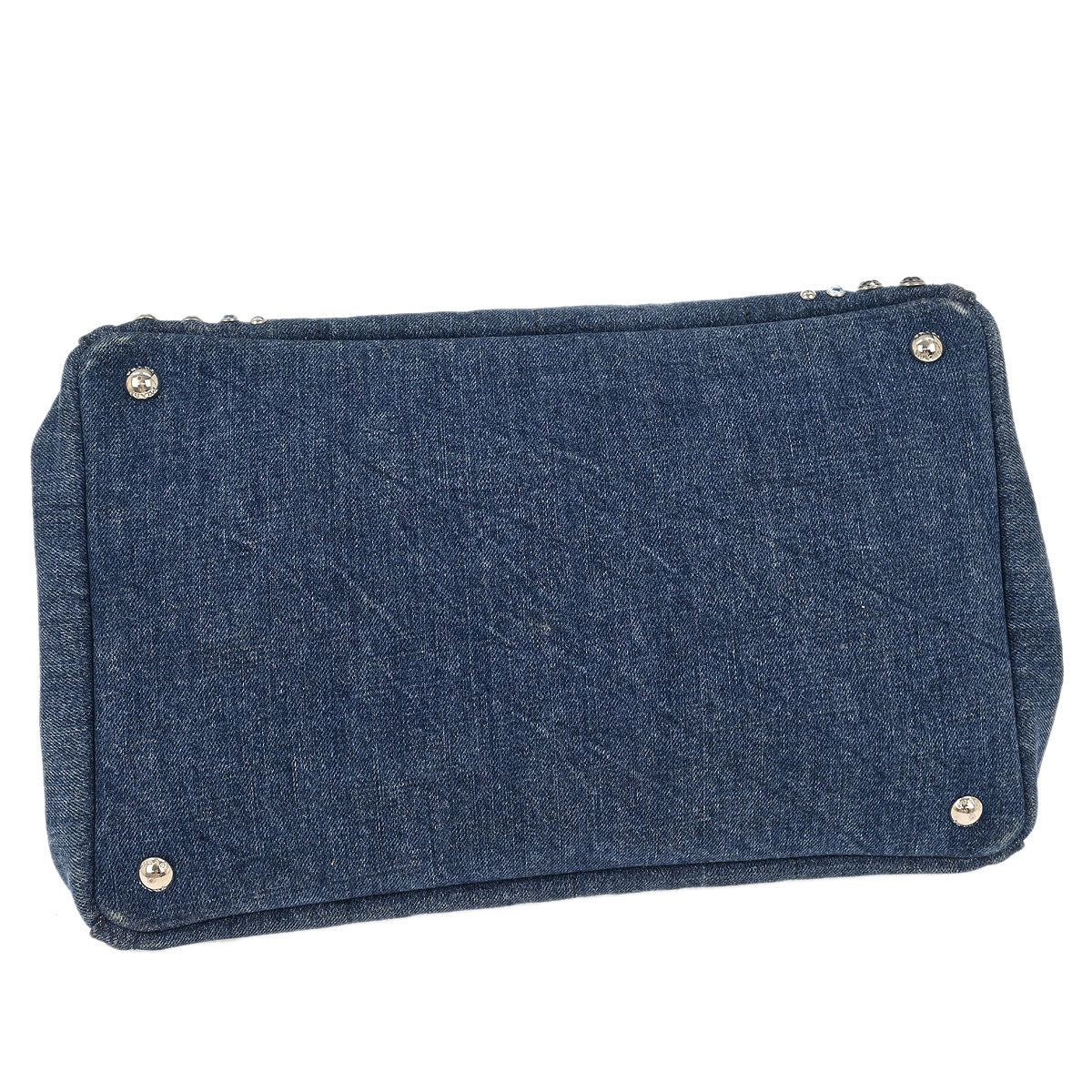 Prada Blue Denim Canapa Tote Handbag