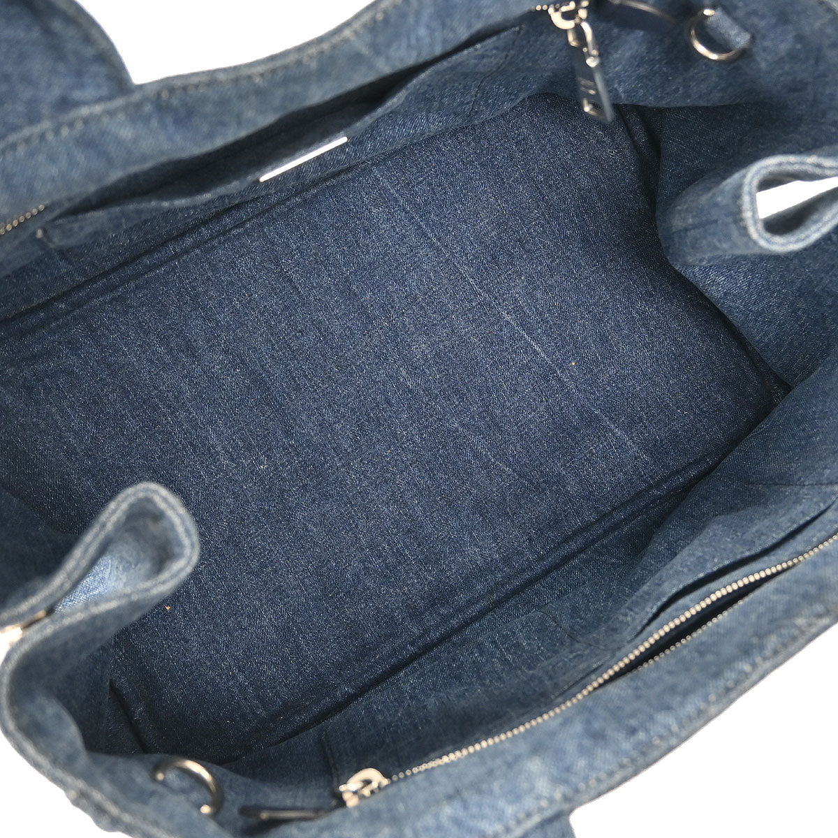 Prada Blue Denim Canapa Tote Handbag
