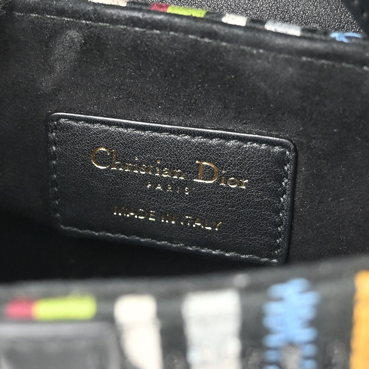 Christian Dior Black Canvas Leather Saddle Handbag