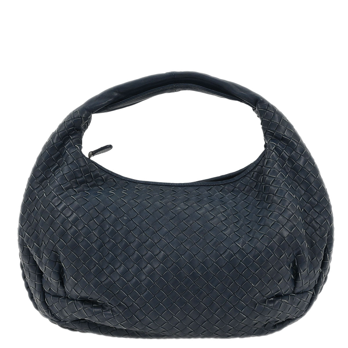 Bottega Veneta Navy Intrecciato Hobo Handbag
