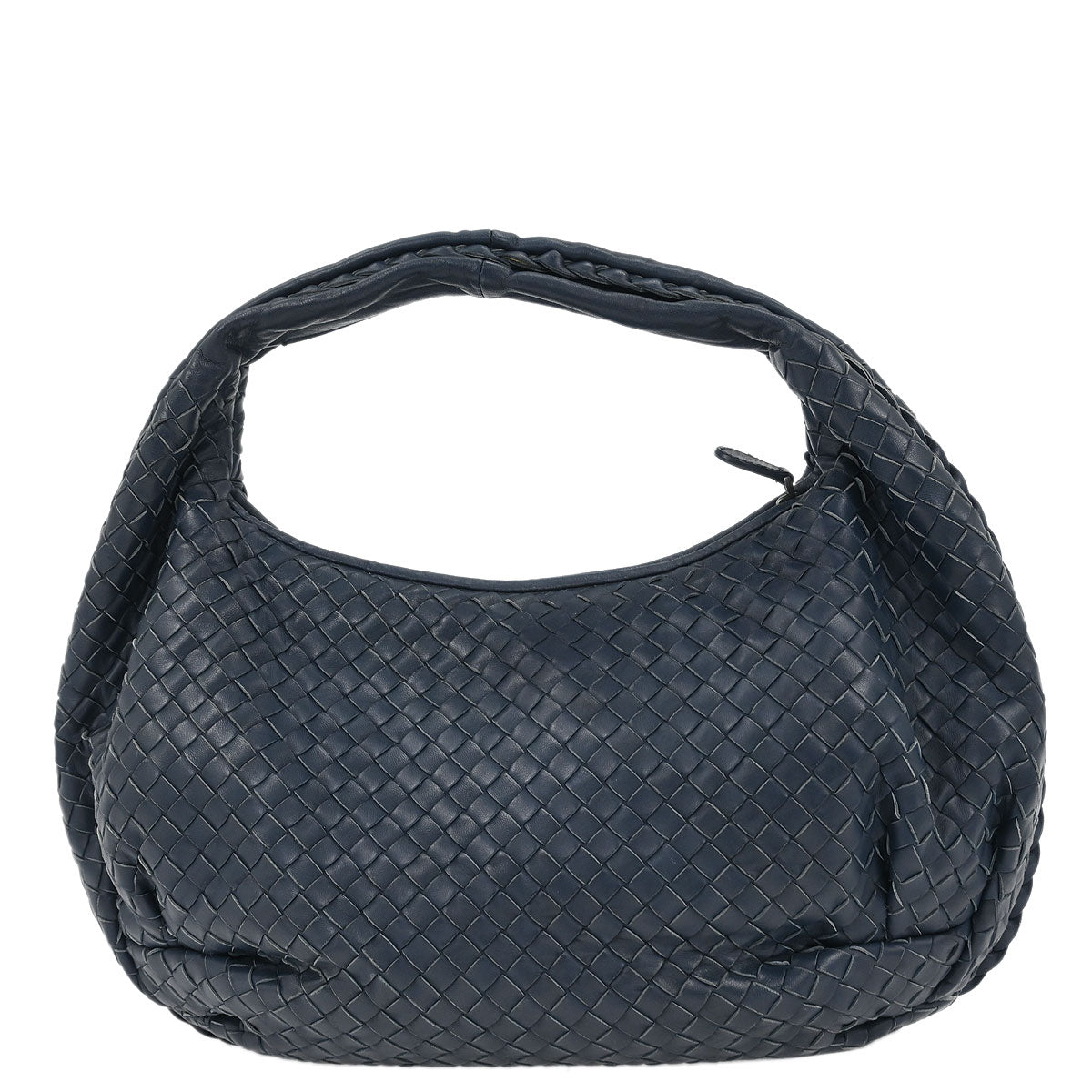 Bottega Veneta Navy Intrecciato Hobo Handbag