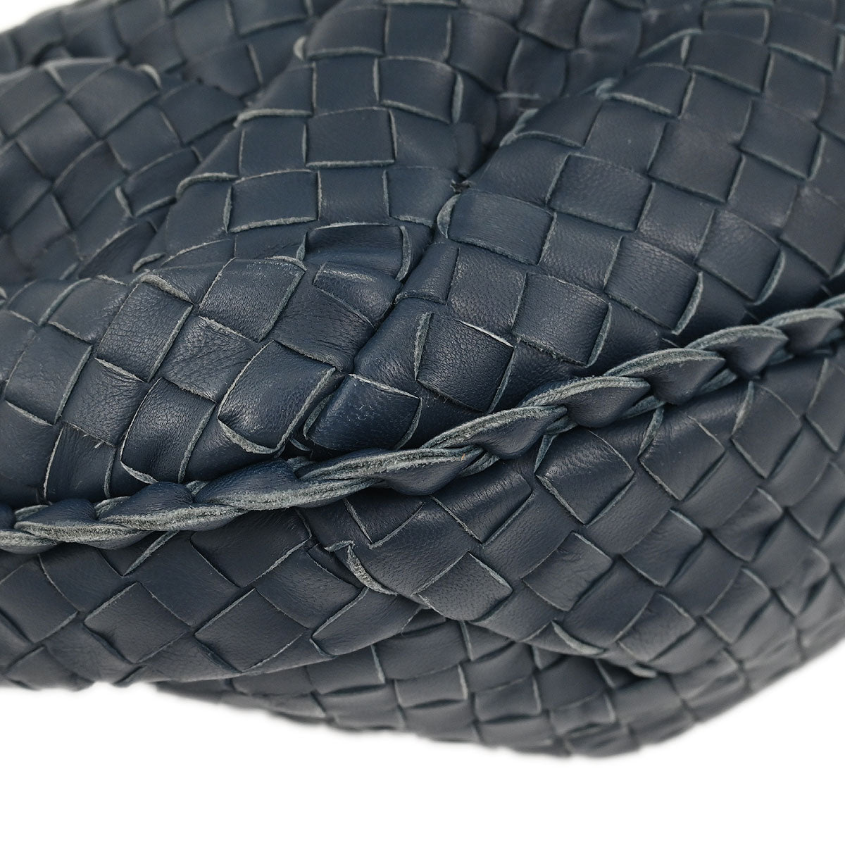 Bottega Veneta Navy Intrecciato Hobo Handbag