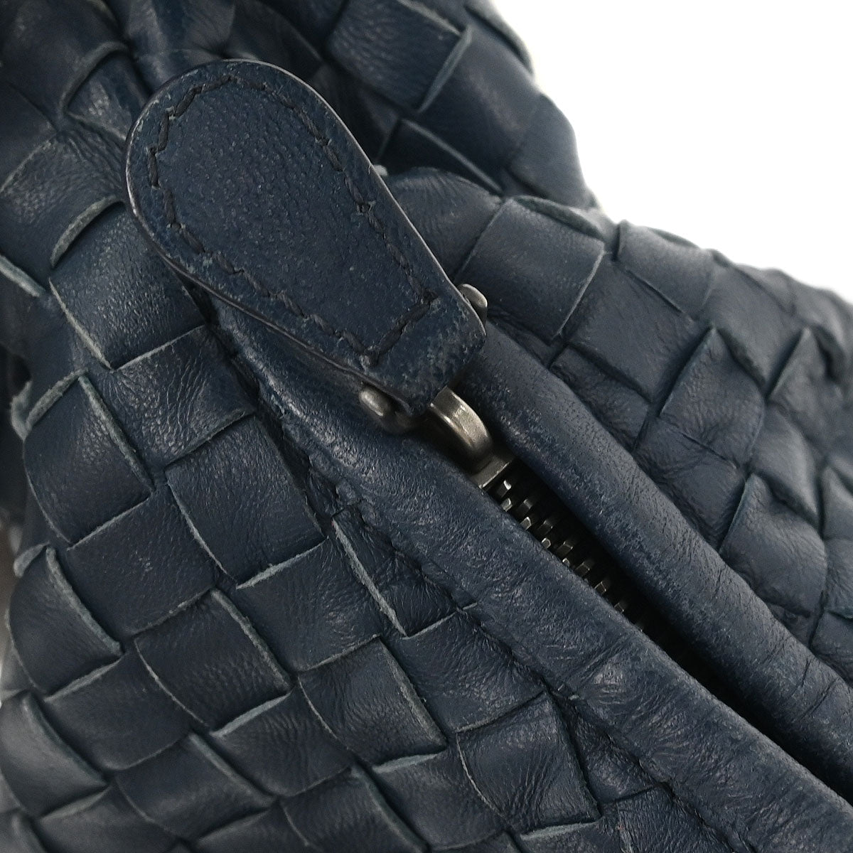 Bottega Veneta Navy Intrecciato Hobo Handbag