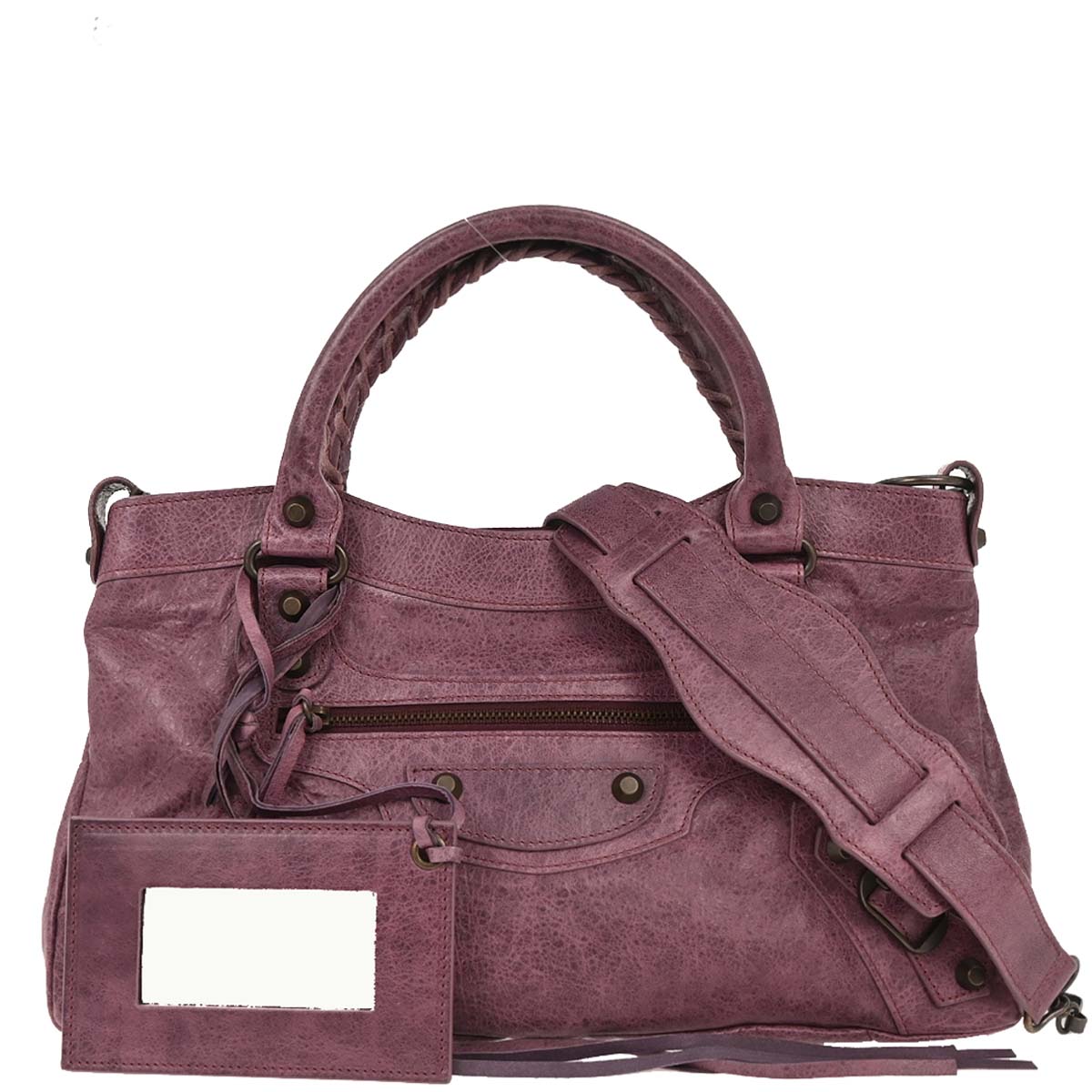 Balenciaga Purple Leather Classic The First 2way Shoulder Handbag