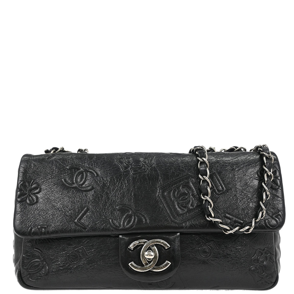 Chanel 2014 Black Calfskin Icon Shoulder Bag