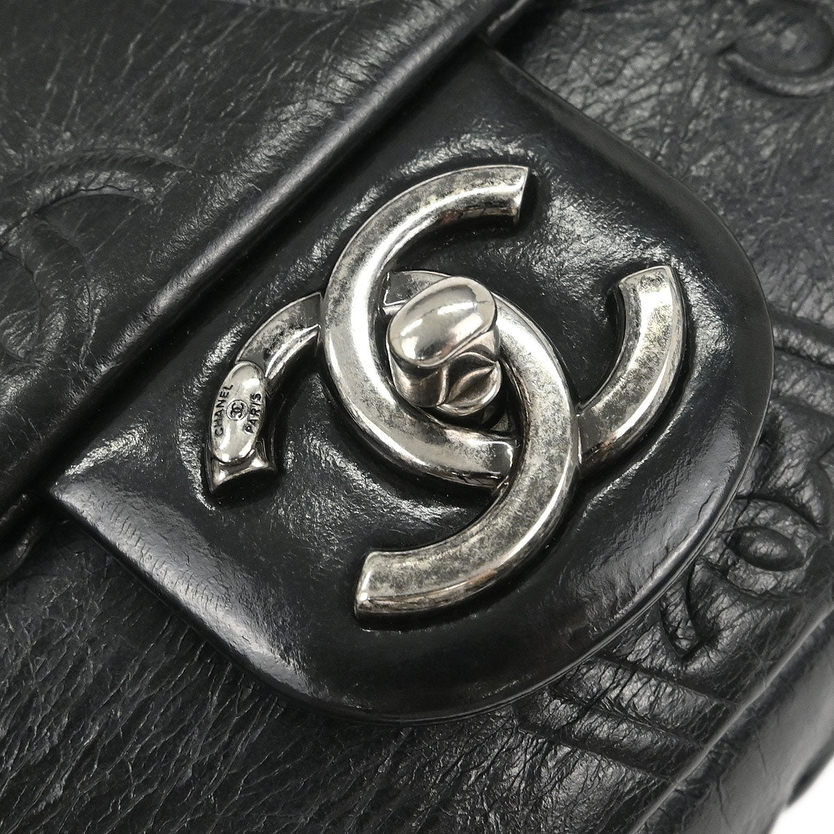 Chanel 2014 Black Calfskin Icon Shoulder Bag
