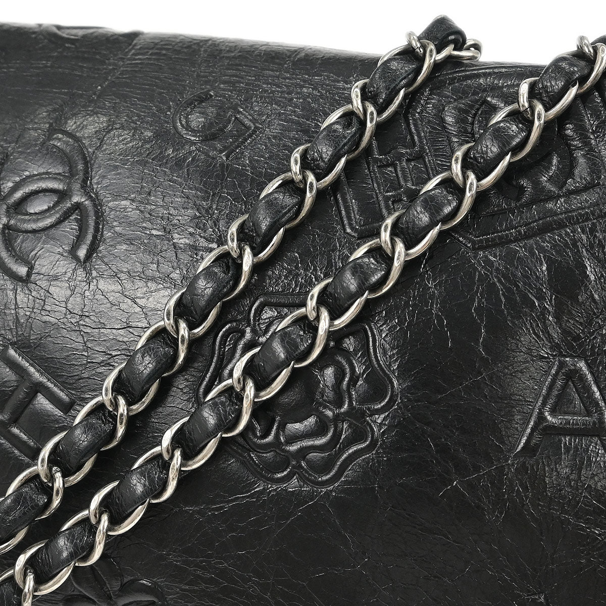 Chanel 2014 Black Calfskin Icon Shoulder Bag