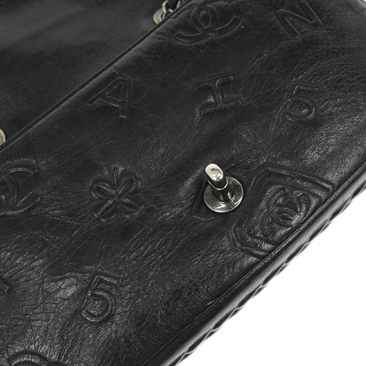 Chanel 2014 Black Calfskin Icon Shoulder Bag