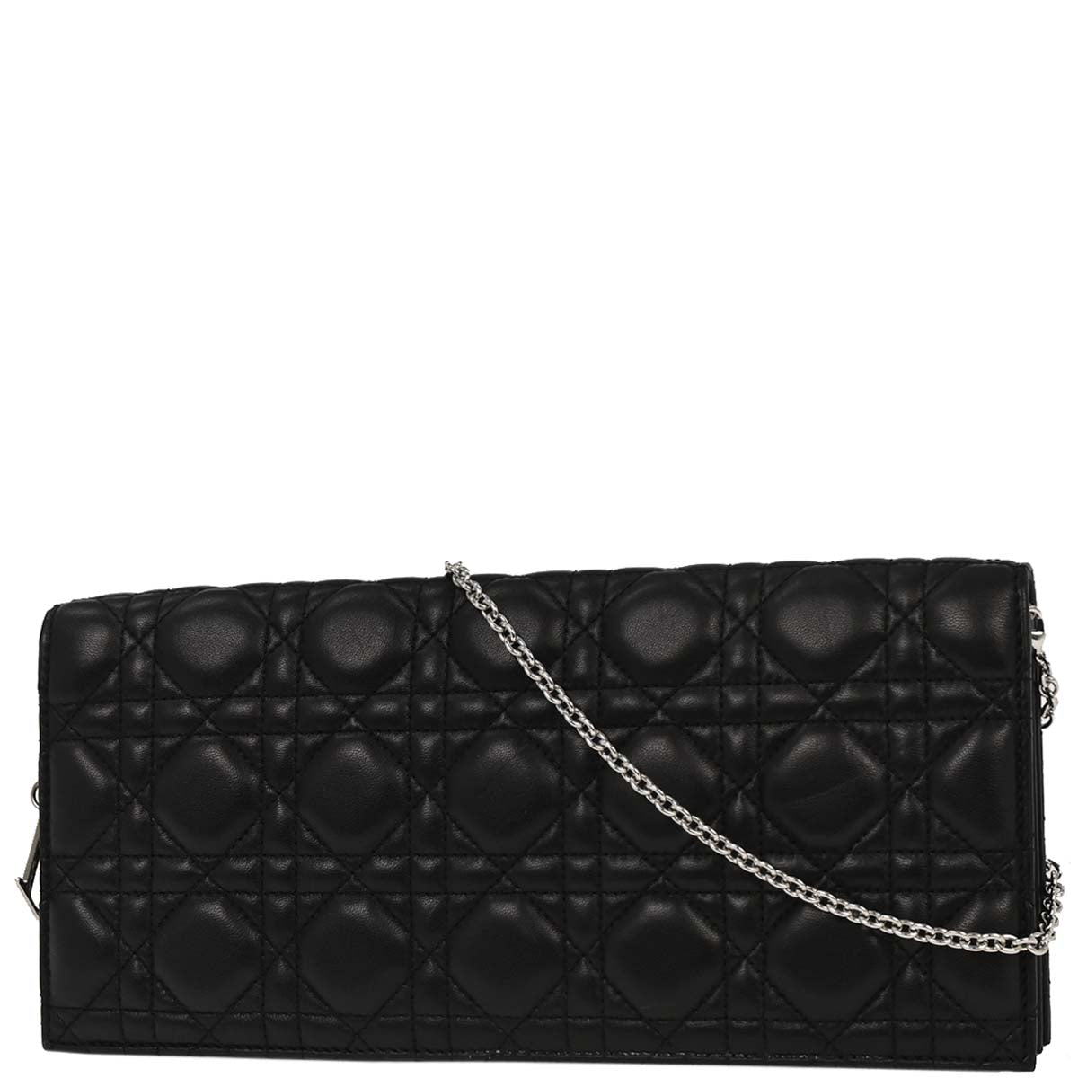 Christian Dior 2014 Black Lambskin Lady Dior Cannage Shoulder