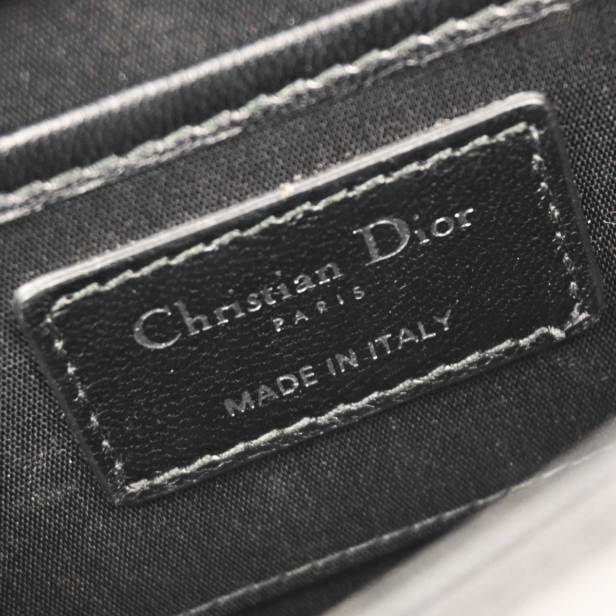 Christian Dior 2014 Black Lambskin Lady Dior Cannage Shoulder