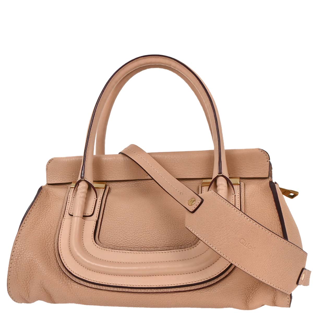 Chloe Beige Leather Everston 2way Shoulder Handbag