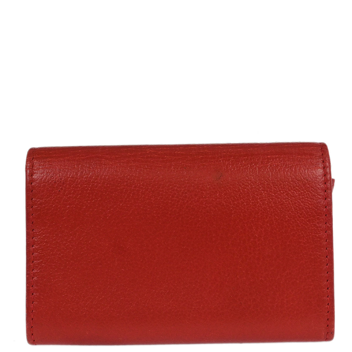 Chanel Red Calfskin Camellia Coin Purse Wallet