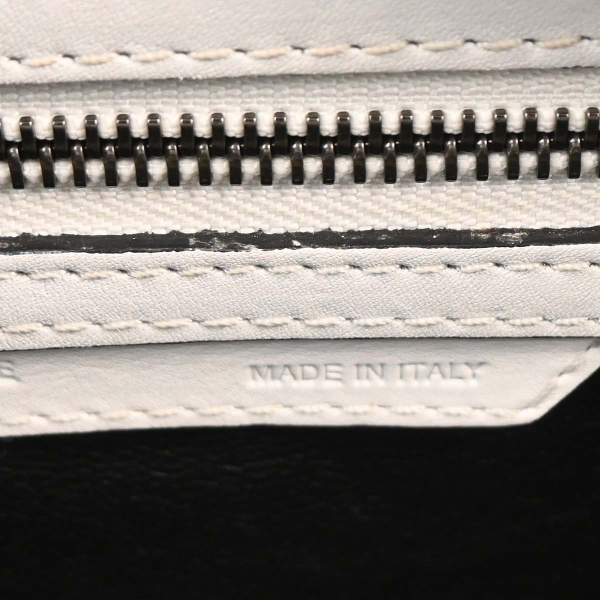 Celine White Leather Micro Luggage Tote Bag