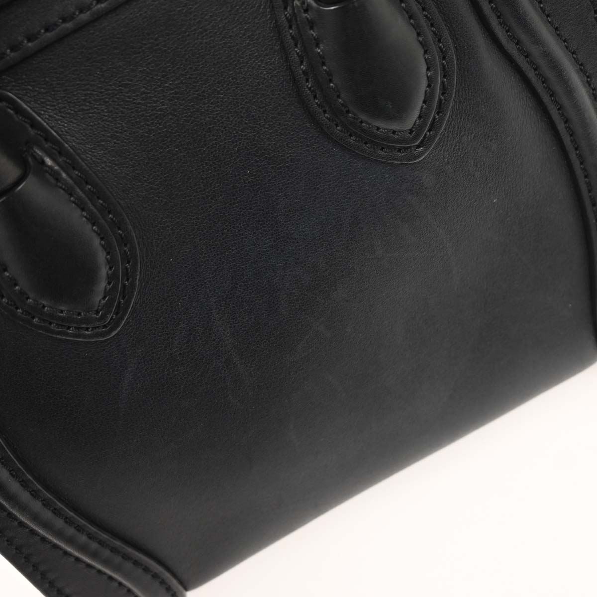 Celine Navy Leather Nano Luggage Tote Bag