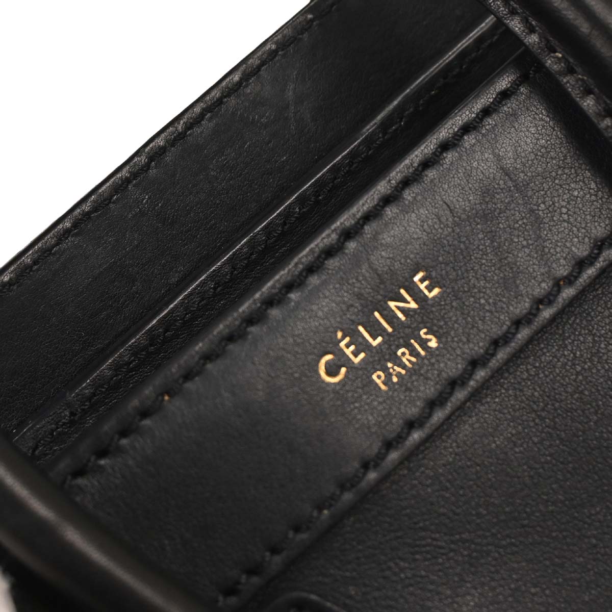 Celine Navy Leather Nano Luggage Tote Bag