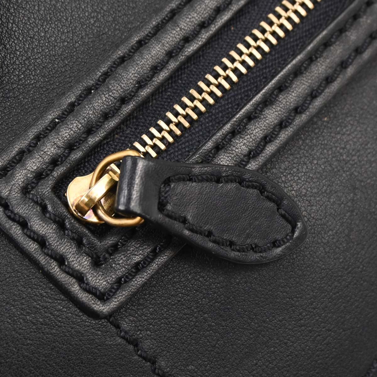 Celine Navy Leather Nano Luggage Tote Bag