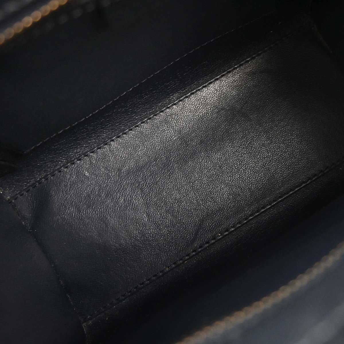 Celine Navy Leather Nano Luggage Tote Bag