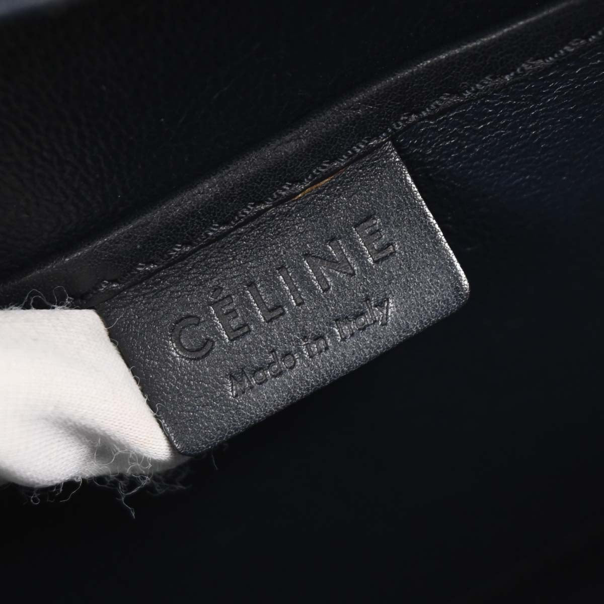 Celine Navy Leather Nano Luggage Tote Bag
