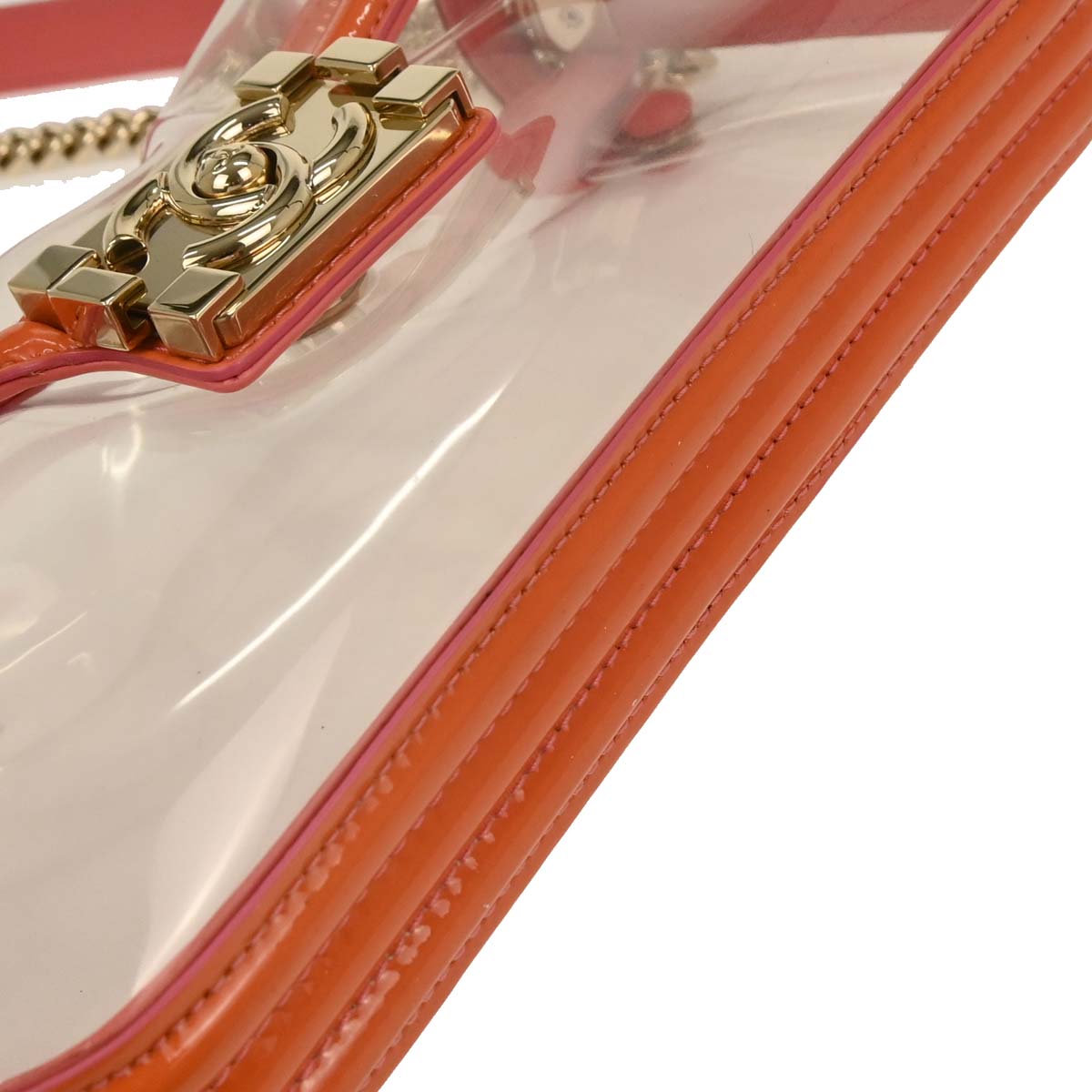 Boy Chanel Clear Pink PVC Patent leather Shoulder Bag
