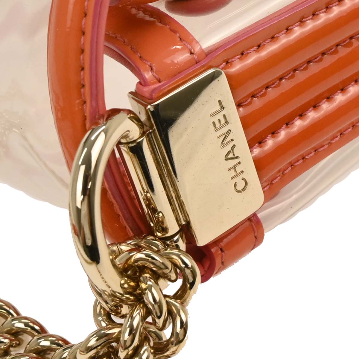 Boy Chanel Clear Pink PVC Patent leather Shoulder Bag