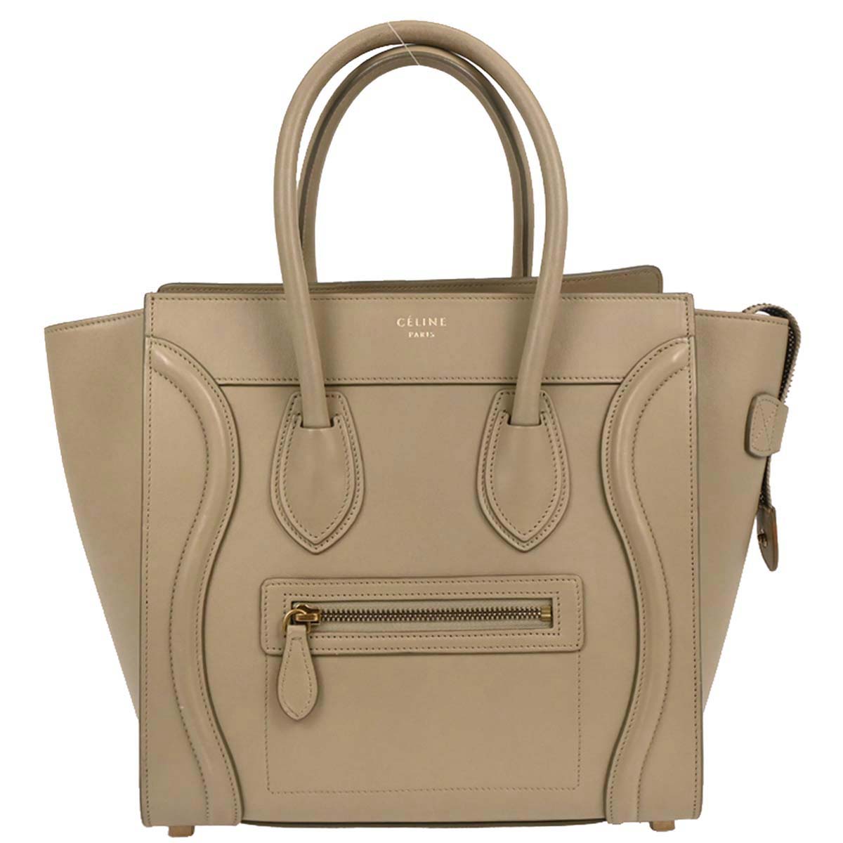 Celine Beige Leather Micro Luggage Tote Bag