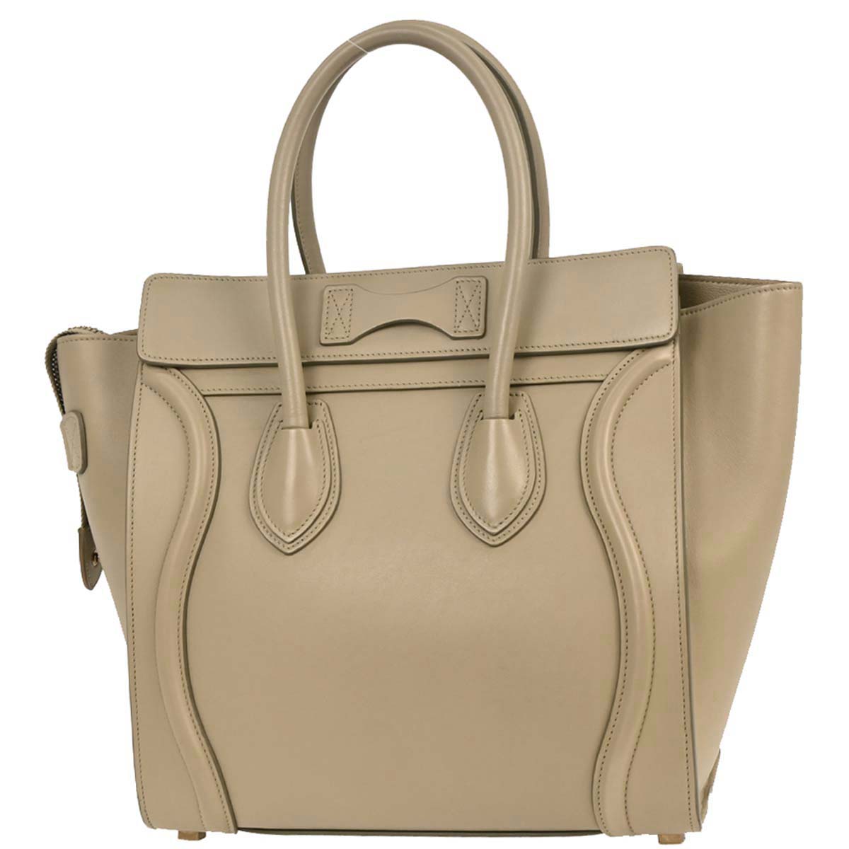 Celine Beige Leather Micro Luggage Tote Bag