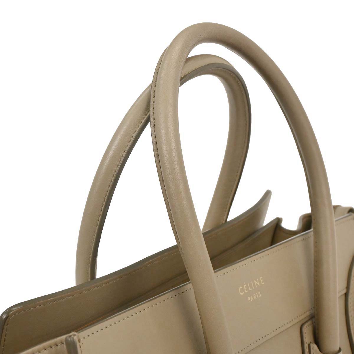 Celine Beige Leather Micro Luggage Tote Bag