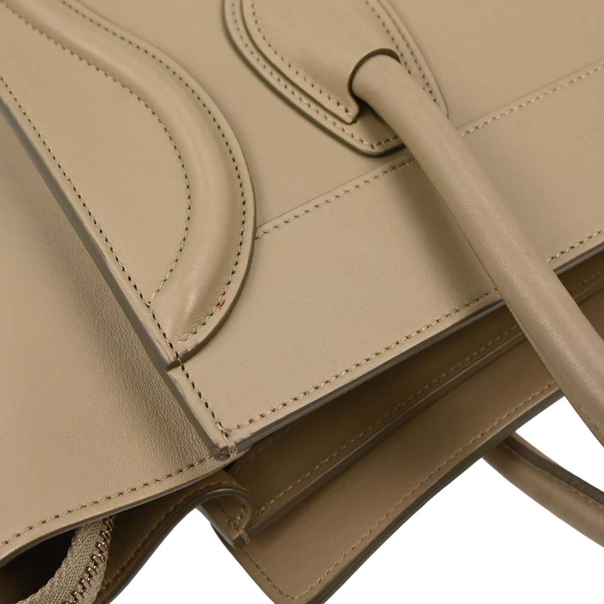 Celine Beige Leather Micro Luggage Tote Bag