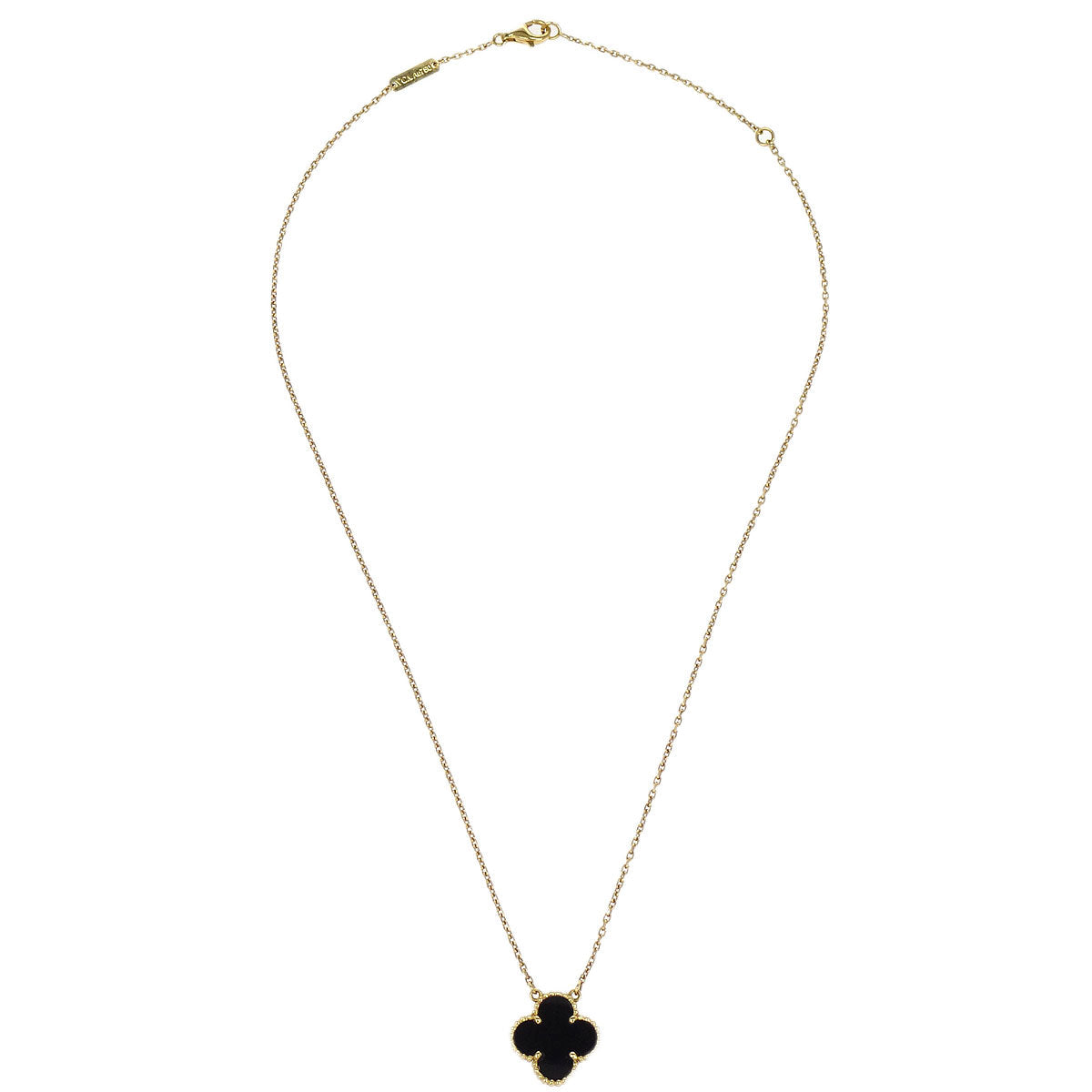 Van Cleef & Arpels Vintage Alhambra Pendant Necklace Au750 Onyx