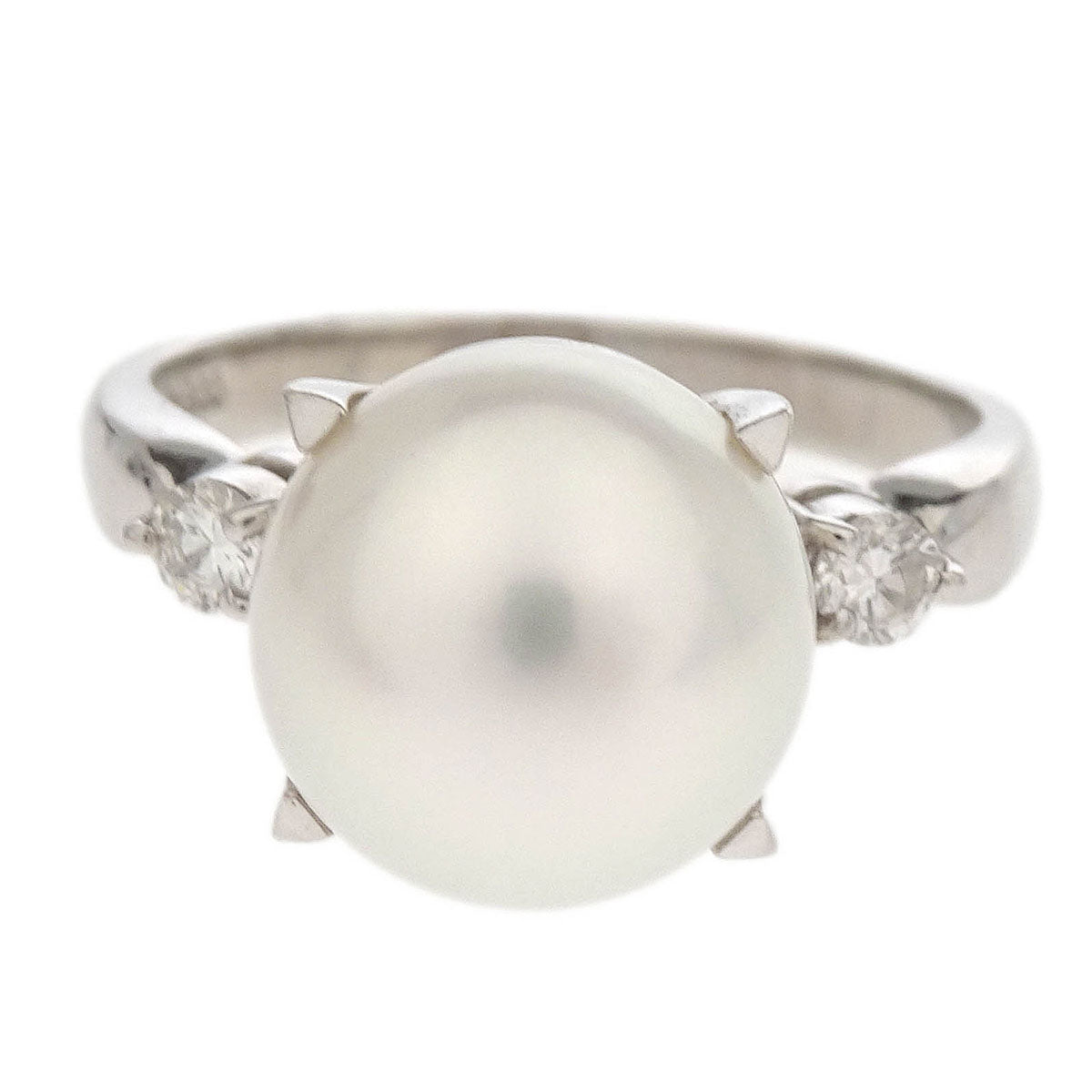 Tasaki Ring Pt900 Pearl Diamond Silver #52