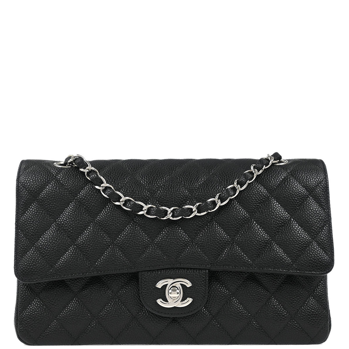 Chanel Black Caviar Medium Classic Double Flap Shoulder Bag