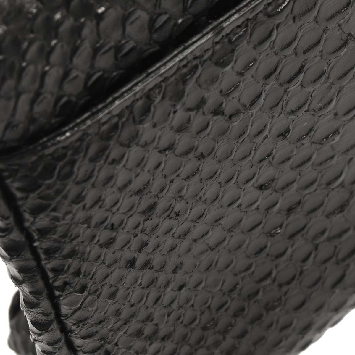 Saint Laurent * Black Python College 2way Shoulder Handbag