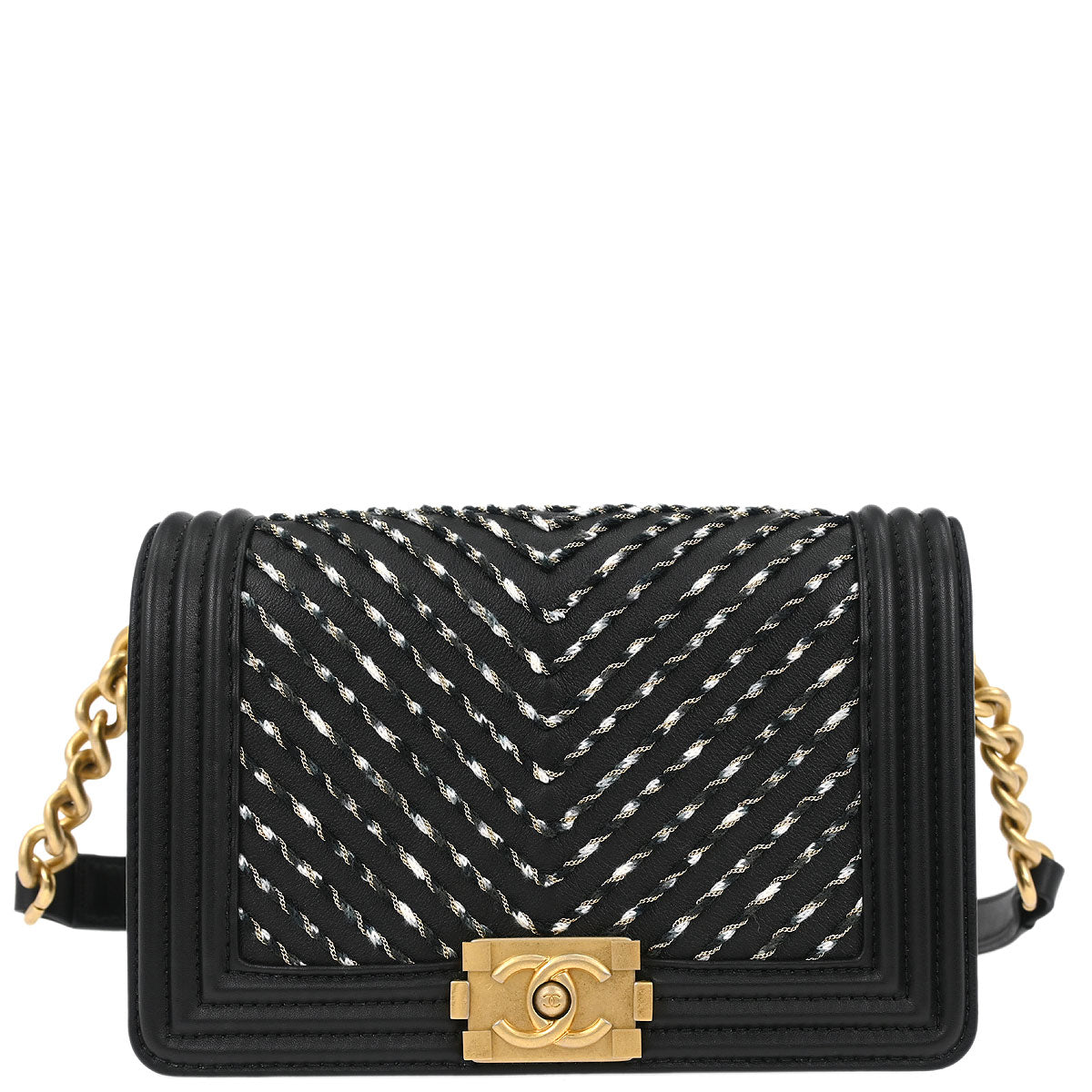 Boy Chanel Black Calfskin Chain Belt Bag