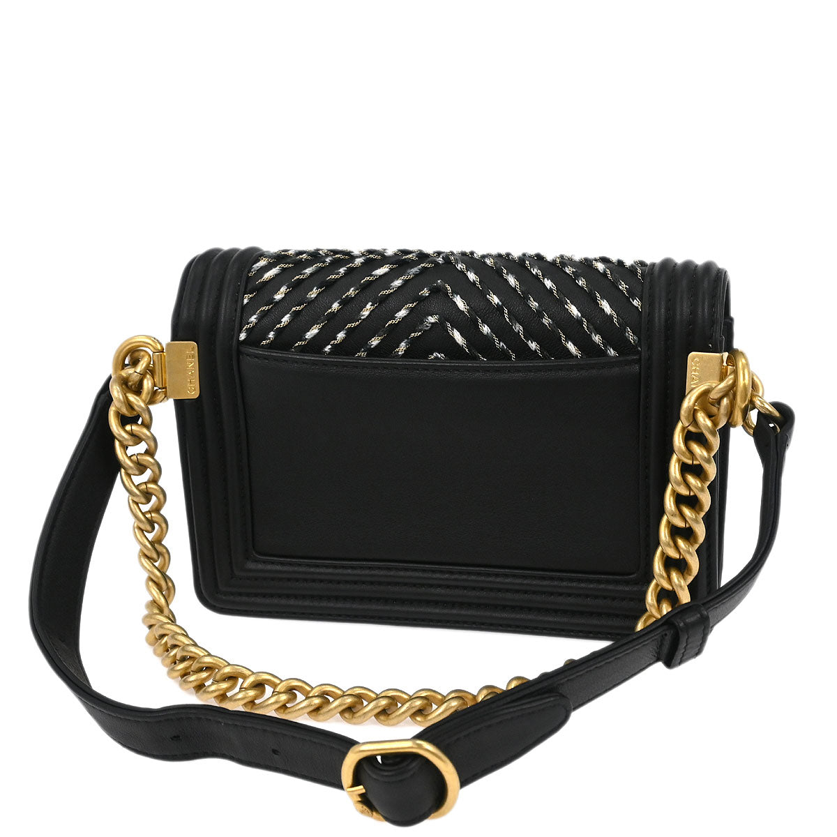 Boy Chanel Black Calfskin Chain Belt Bag