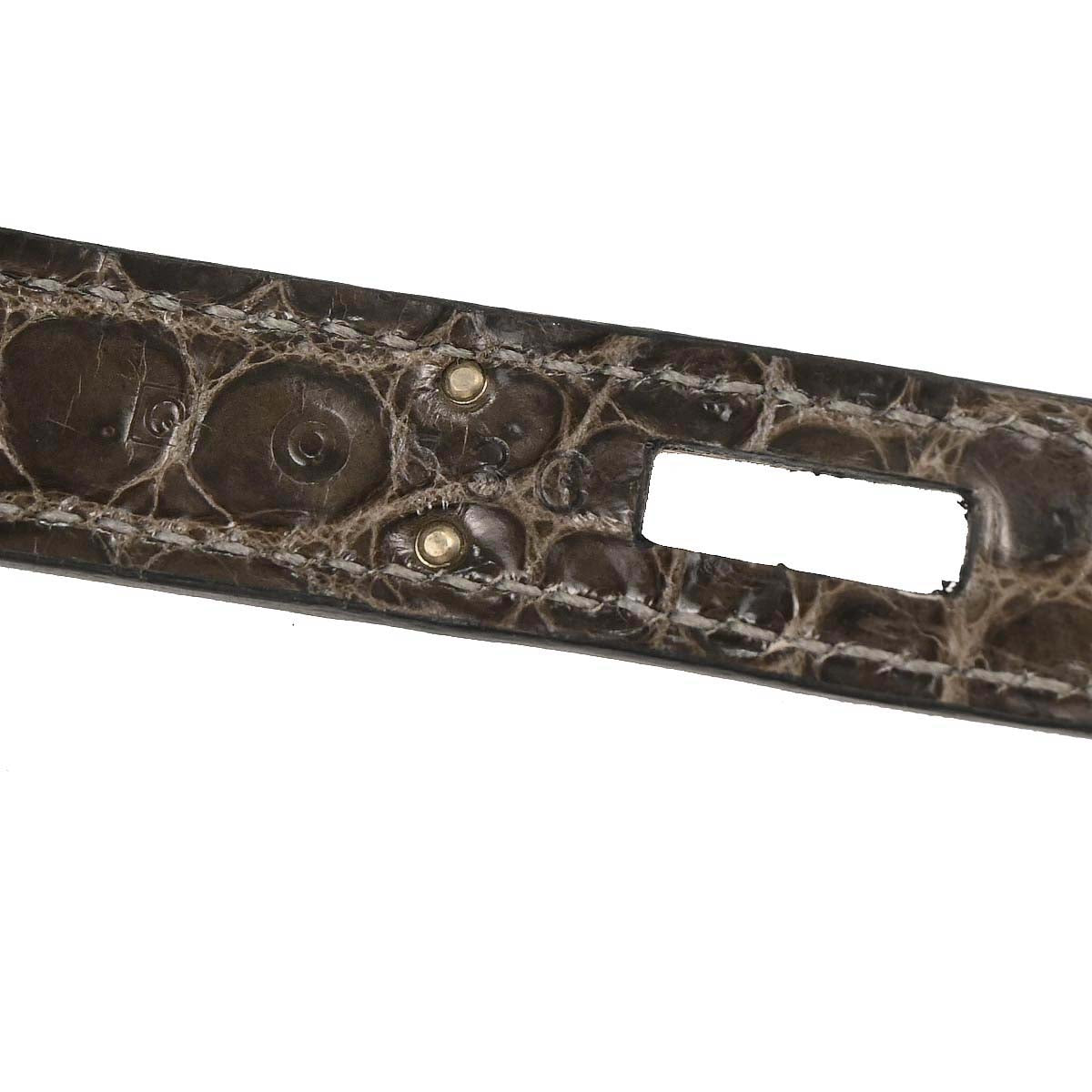 Hermes * Gris Elephant Porosus Kelly Cut Clutch Handbag