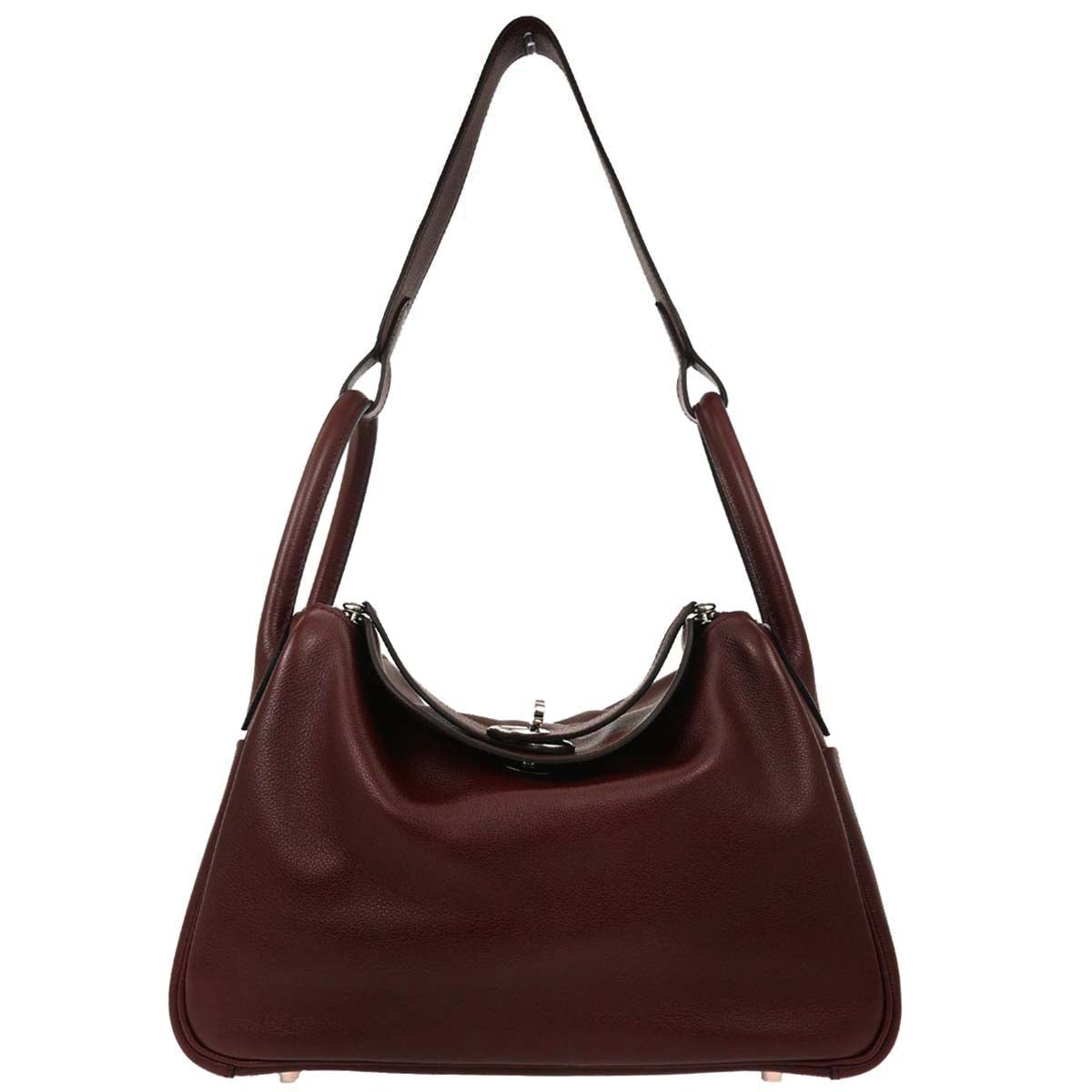 Hermes Bordeaux Evercolor Lindy 30 Shoulder Bag
