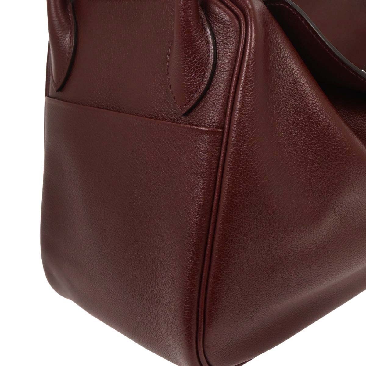Hermes Bordeaux Evercolor Lindy 30 Shoulder Bag
